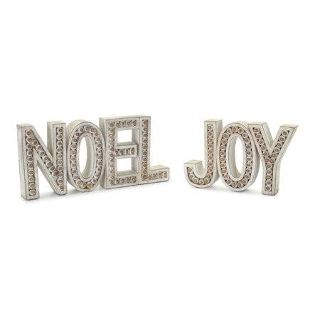 MELROSE INTERNATIONAL Noel and Joy Dcor - Set of 2 76782